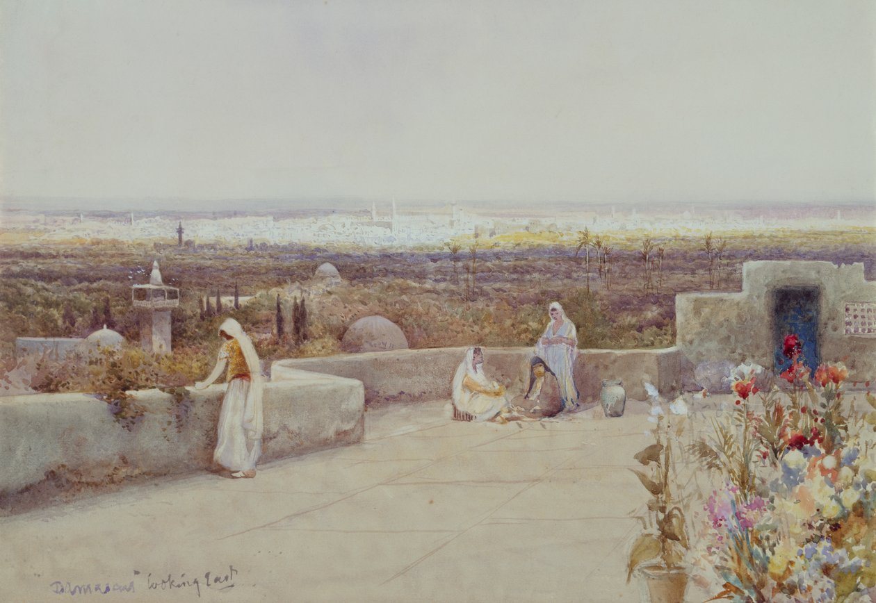 Damaskus ser øst ut (akvarell) av Robert George Talbot Kelly