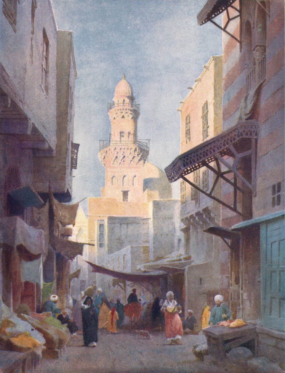 Gamalieh og moskeen til Sultan Babaas, Kairo, c1880, 1904 av Robert George Talbot Kelly