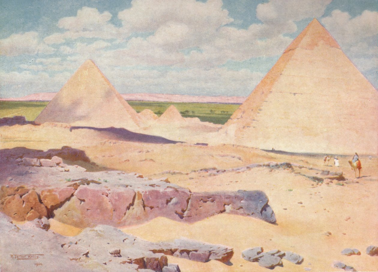 Pyramidene i Gizeh fra ørkenen, c1880, 1904 av Robert George Talbot Kelly