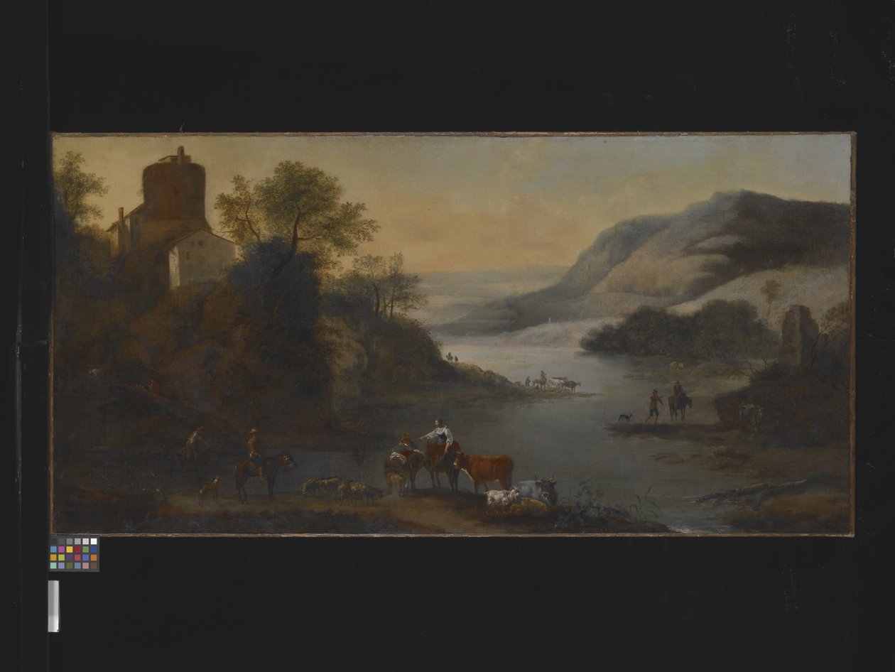 Landskap med dyr (olje på lerret) av Robert Griffier