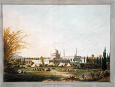 Mausoleet til Hyder Ali Khan ved Laulbaug, illustrasjon fra 