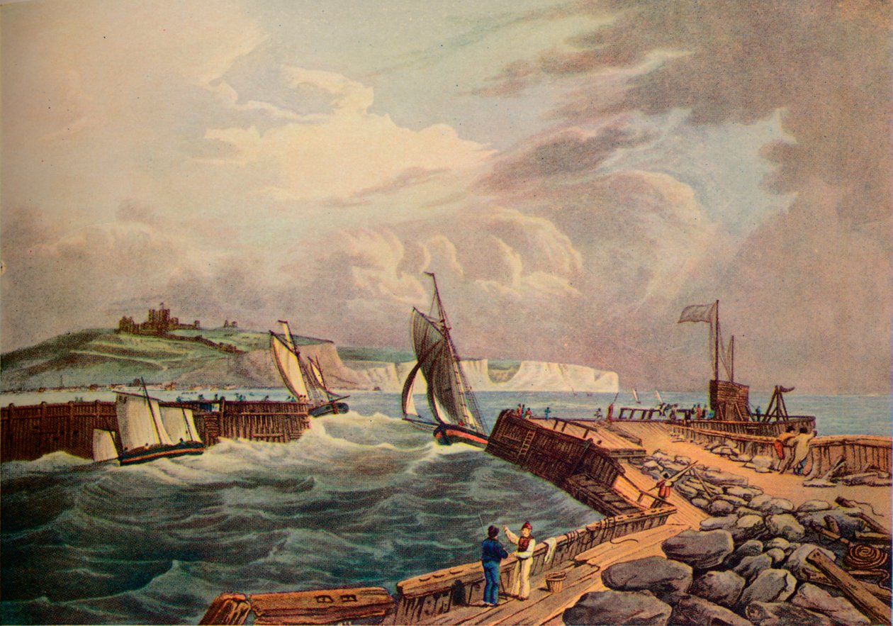 Kutter kommer inn i Dover havn, 1819 av Robert Havell
