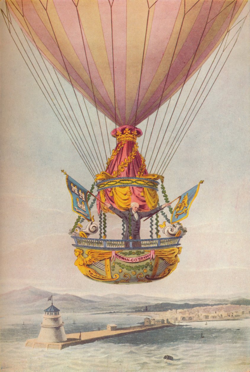 Sadler over fyrtårnet, Dublin, 1800-tallet av Robert Havell