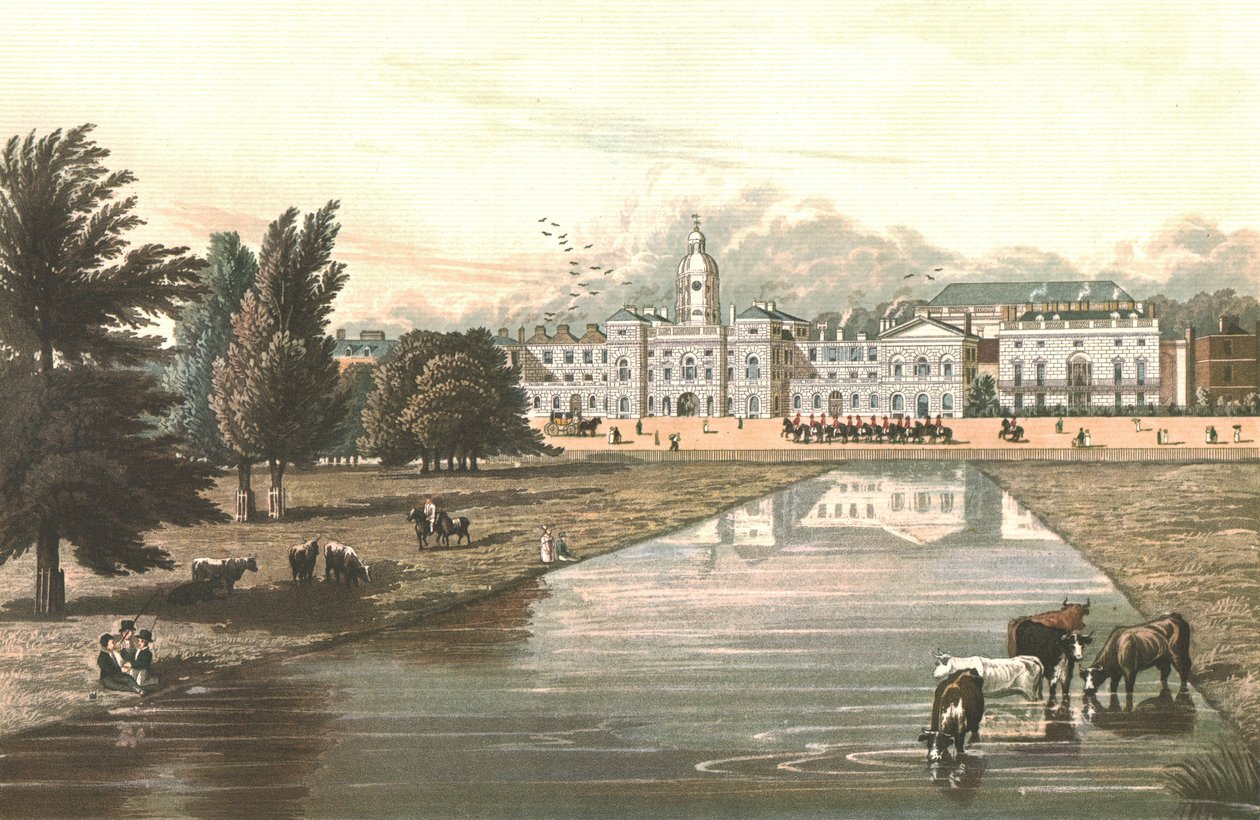 The Horse Guards & Melbourne House, c1821 av Robert Havell