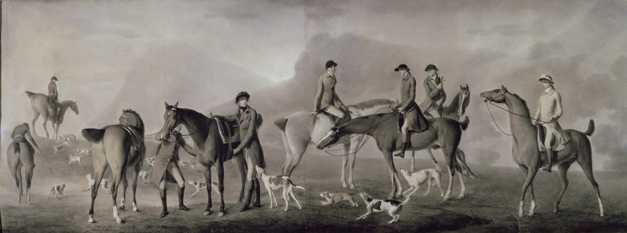 Tom Conolly fra Castletown Hunting with his Friends, 1769 (pastell, kritt og gouache på papir) av Robert Healy