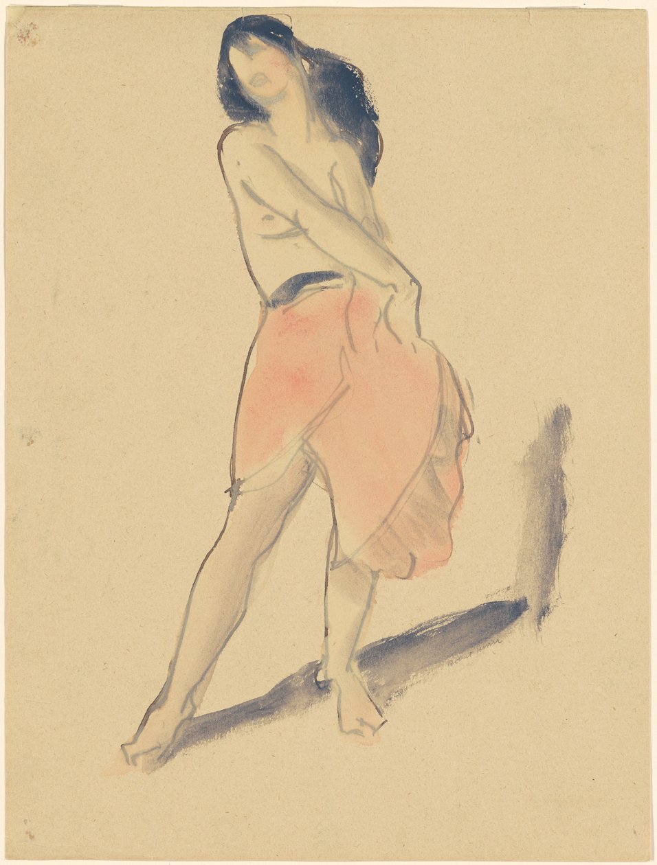Danser i rødt skjørt, nr. 2 av Robert Henri