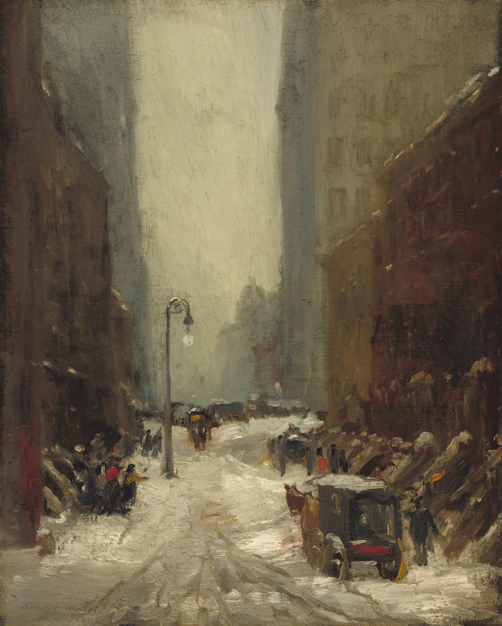 Snø i New York av Robert Henri