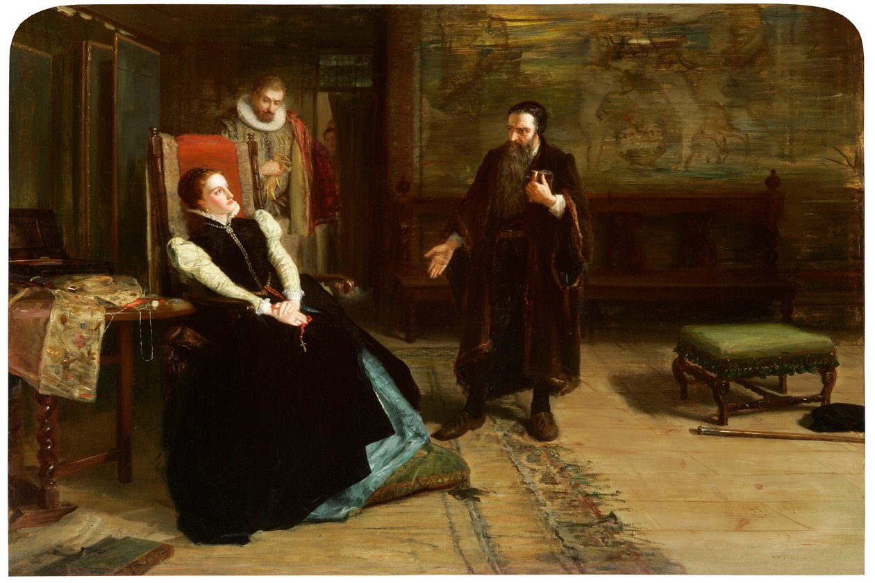 Konferansen mellom Mary, Queen of Scots og John Knox på Holyrood Palace av Robert Herdman
