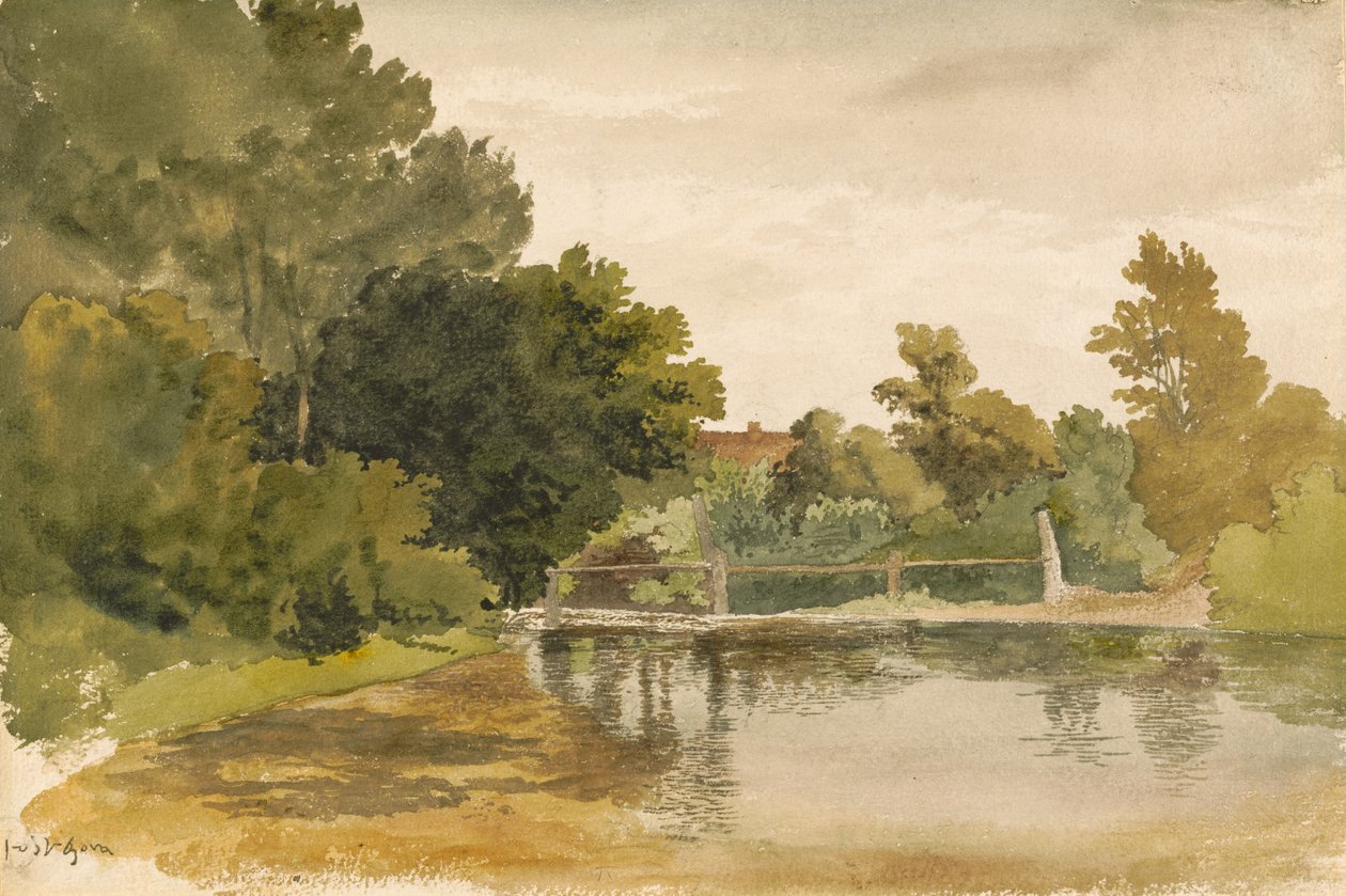 Refleksjoner i et skogkledd basseng av Robert Hills
