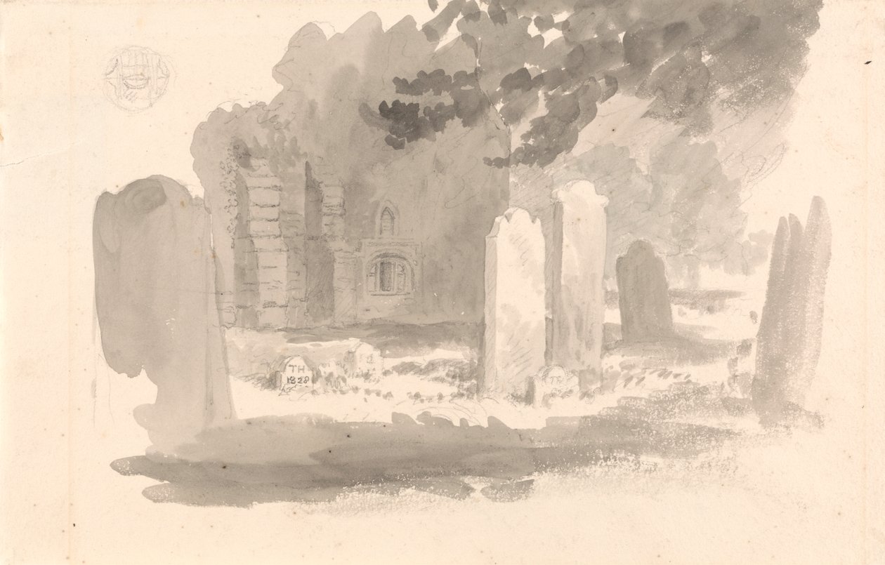 St. Stephen's Churchyard, Jersey, med graven til kunstnerens bror av Robert Hills