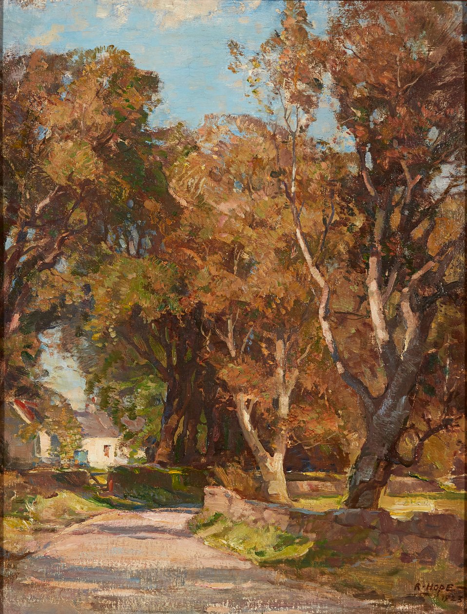 Veikant nær Colvend Manse, Dalbeattie (olje på lerret) av Robert Hope