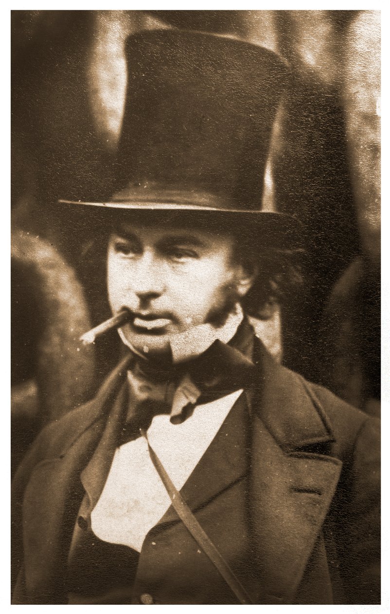 Portrett av Isambard Kingdom Brunel av lanseringskjedene til SS Great Eastern, 1857 av Robert Howlett