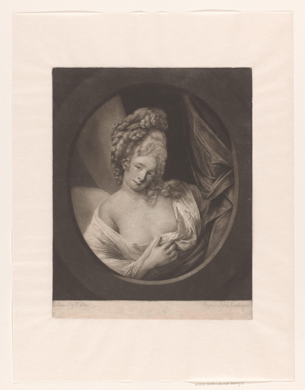 Portrett av en kvinne med en delvis dekket kløft i et boudoir, muligens Catherine Bampfylde av Robert John Dunkarton