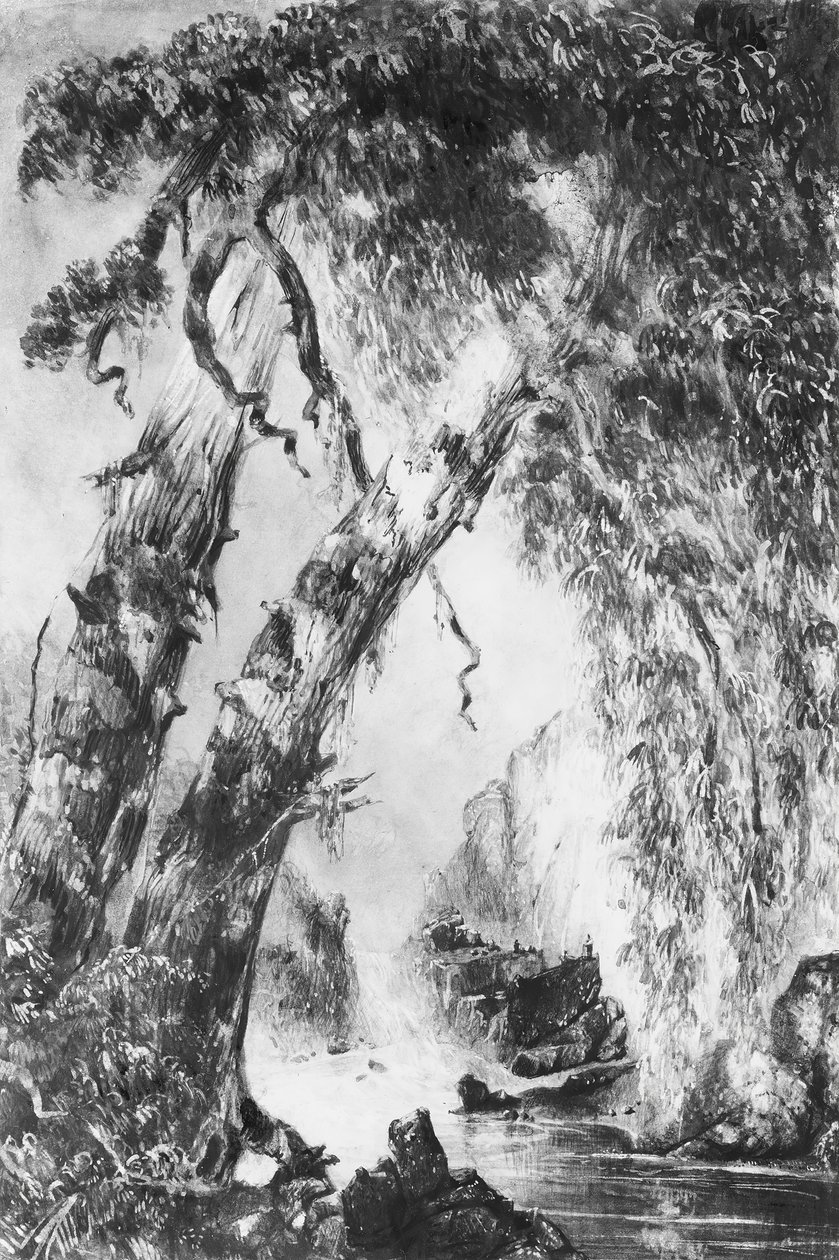 Trenton Falls, New York, 1836. av Robert Jones