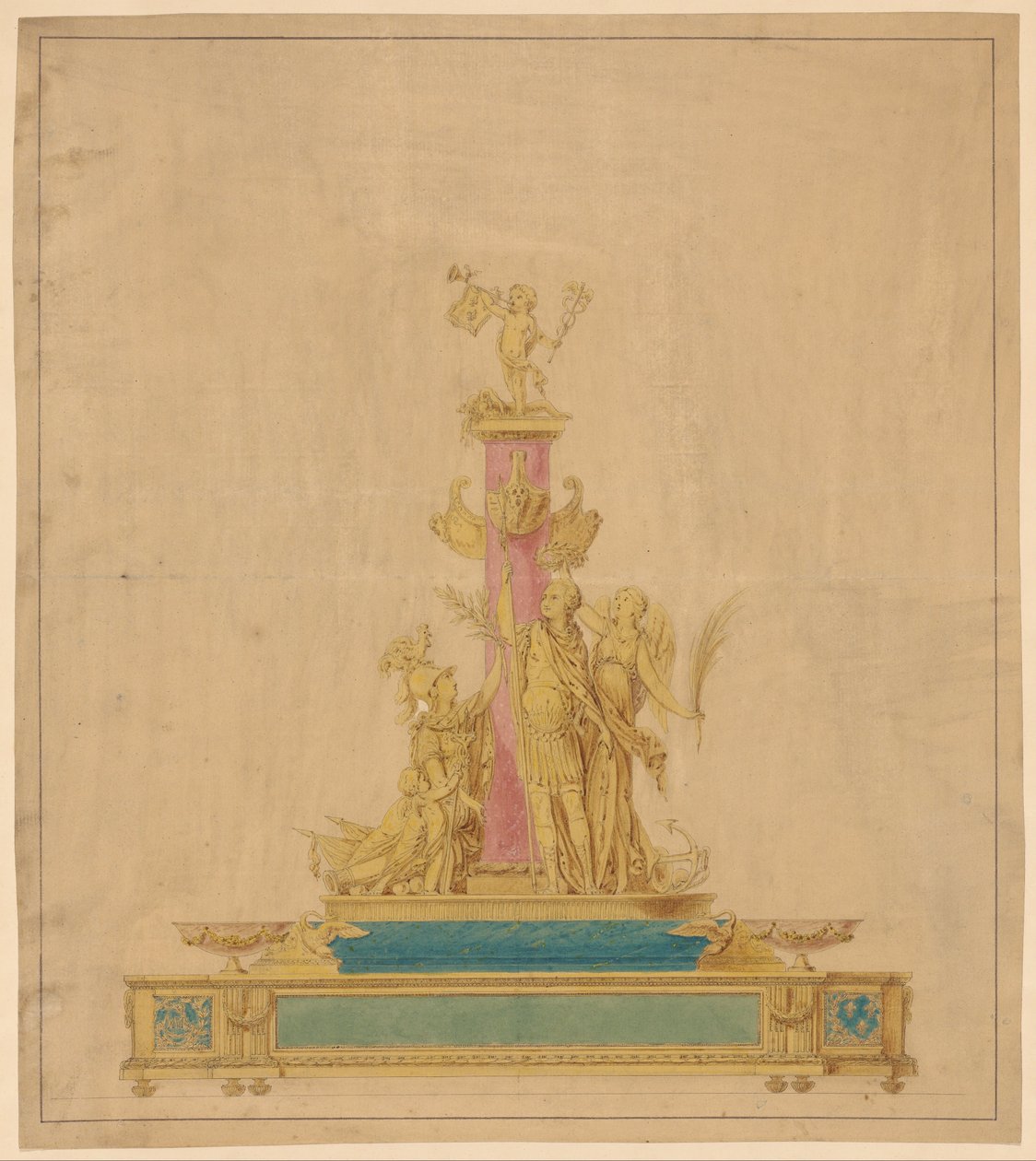 Tegning for et blekkstativ av Robert Joseph Auguste