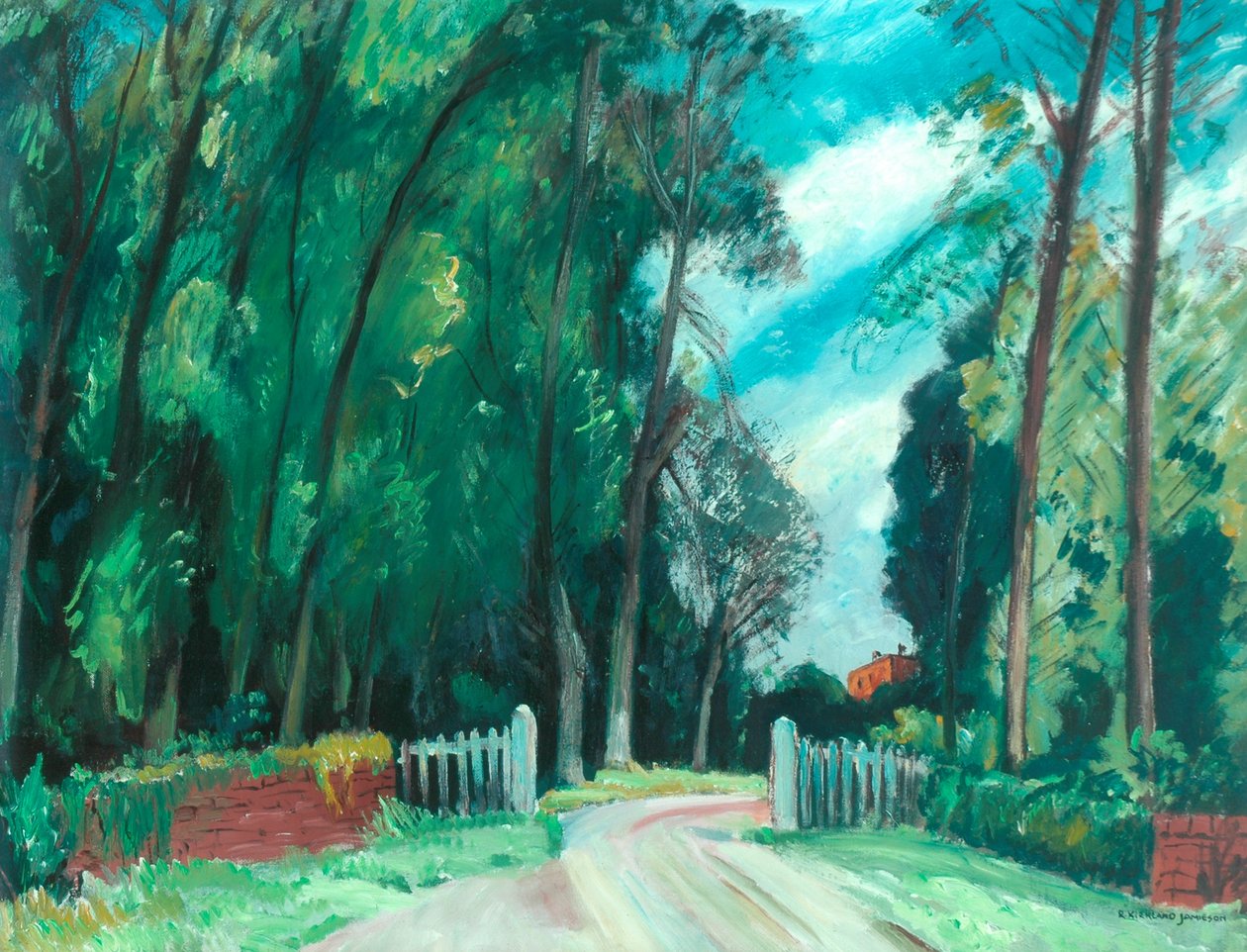 The Gateway to the Manor, ca. 1942-43 (olje om bord) av Robert Kirkland Jamieson
