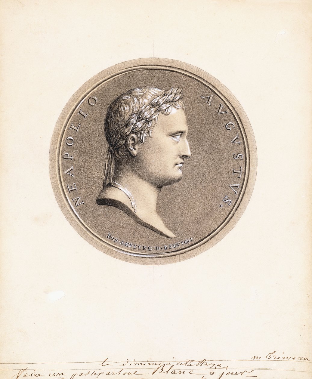 Keiser Napoleon I, i profil til høyre - A Design for a Medal av Robert Lefevre
