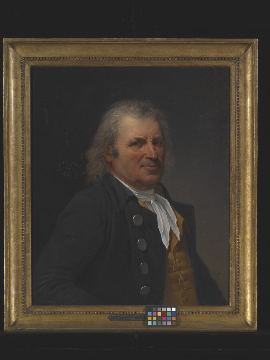 Portrett av en eldre mann (olje på lerret) av Robert Lefevre