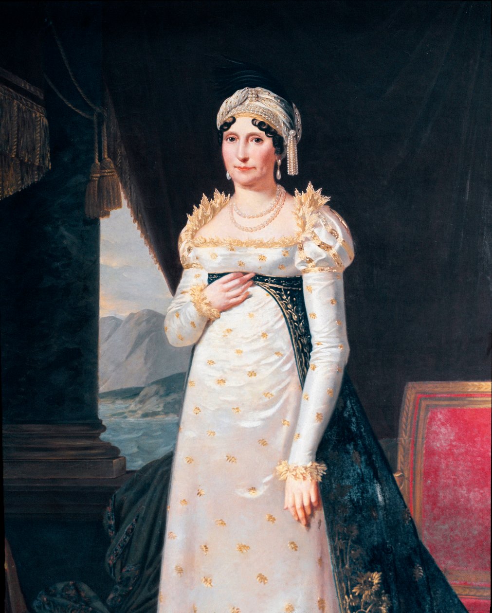 Portrett av Laetitia Bonaparte (Letizia Maria Ramolino) (1750-1836), mor til Napoleon Bonaparte detalj. Maleri av Robert Lefevre (1755-1830) Museo Napoleonico, Roma av Robert Lefevre