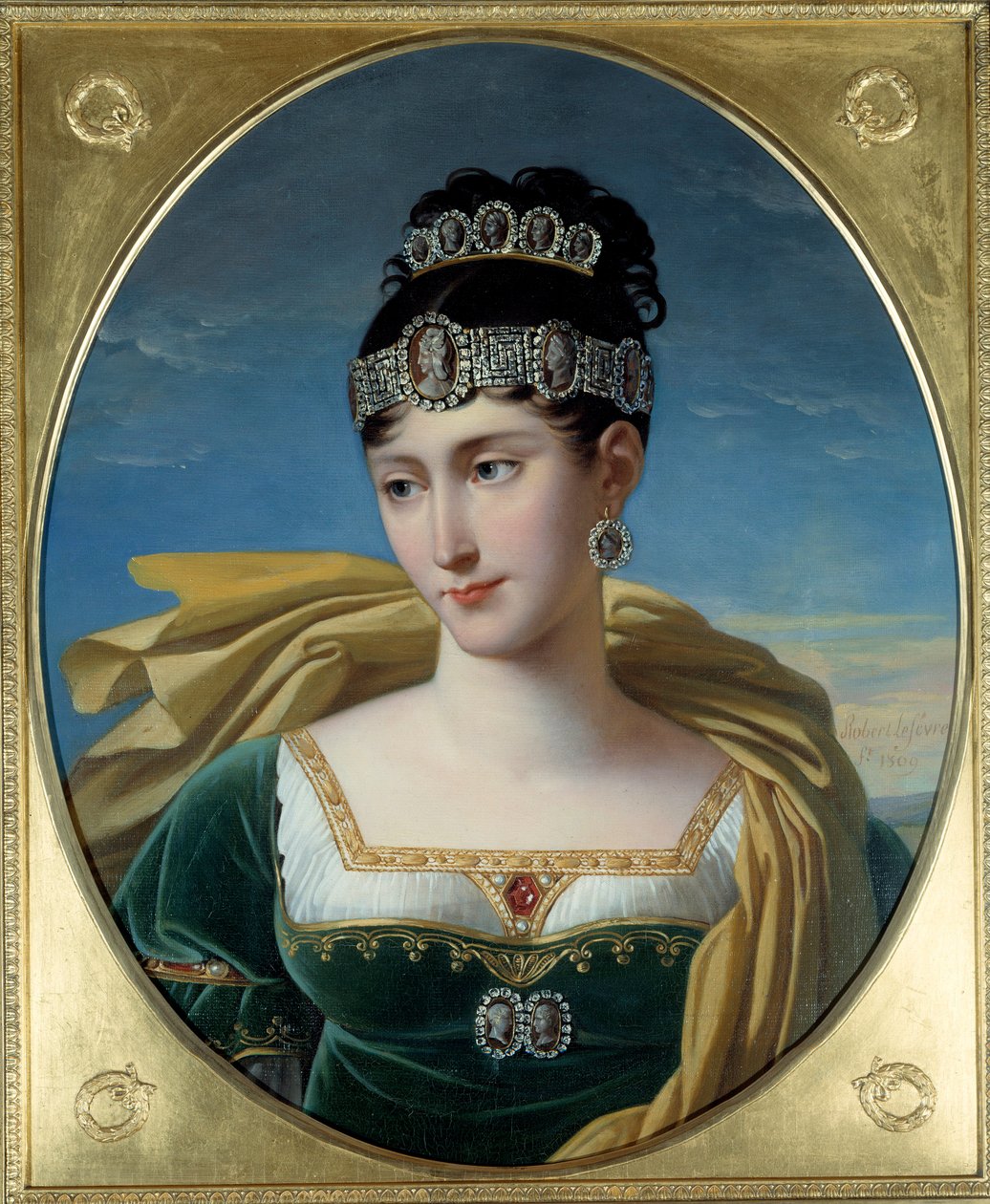 Portrett av Pauline Bonaparte, prinsesse Borghese (1780 - 1825) søster av Napoleon I. Maleri av Robert Lefevre (1755-1830) av Robert Lefevre