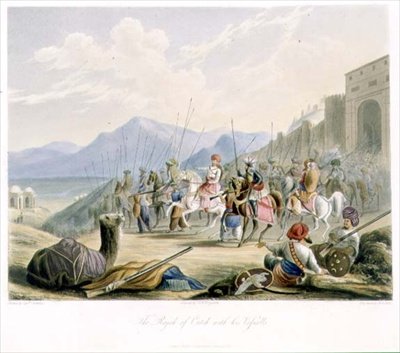 The Rajah of Cutch, Desal II (1819-60) med hans vasaller, fra bind I av 