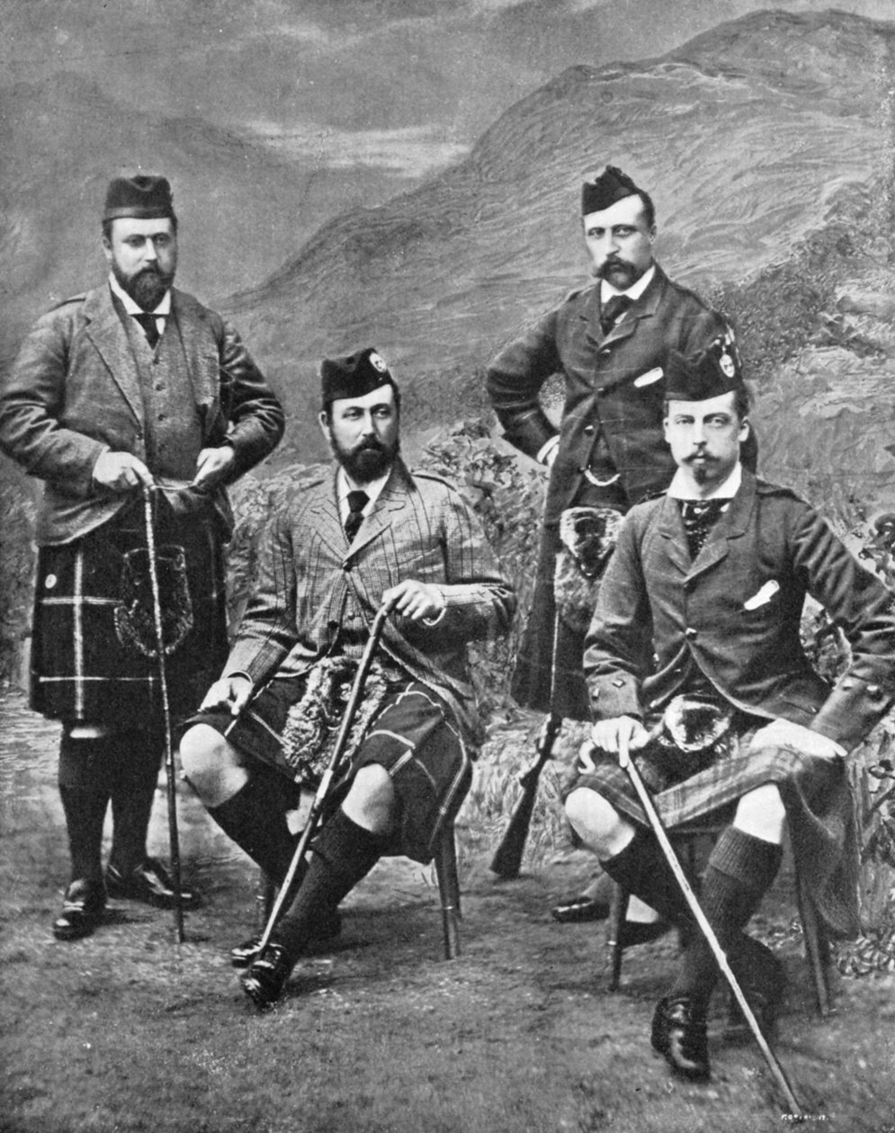 Dronning Victorias fire sønner i Abergeldie, 1881. av Robert Milne