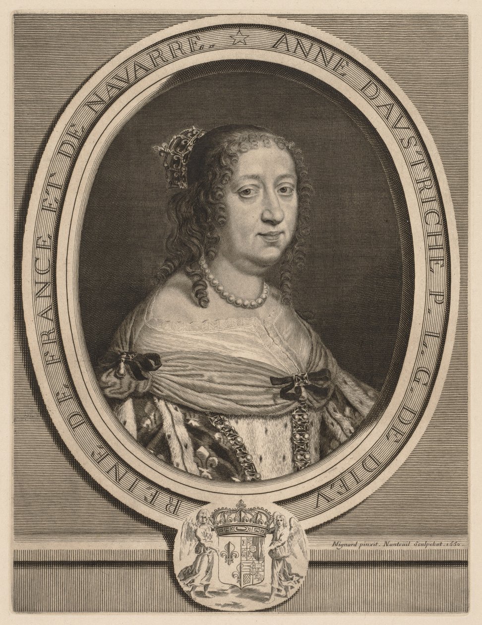Anne av Østerrike, dronning av Frankrike, 1660. av Robert Nanteuil