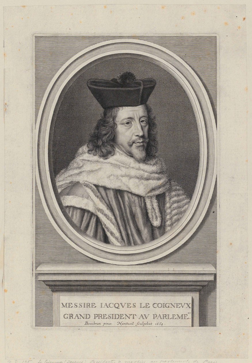 Portrett av Jacques Le Coigneux av Robert Nanteuil