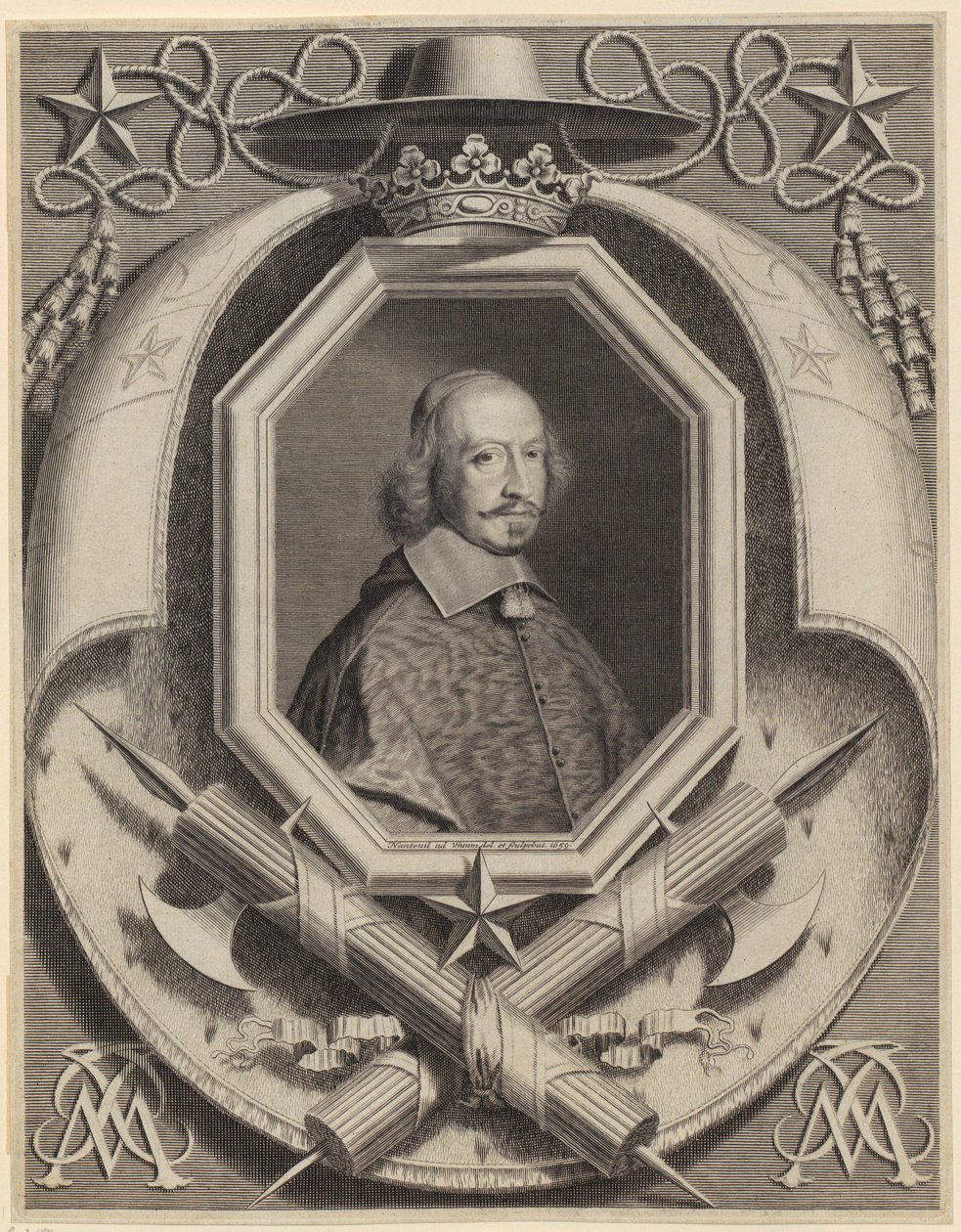 Portrett av kardinal Jules Mazarin av Robert Nanteuil