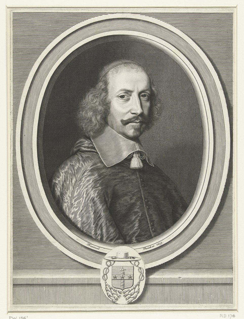 Portrett av kardinal Mazarin, 1655 av Robert Nanteuil