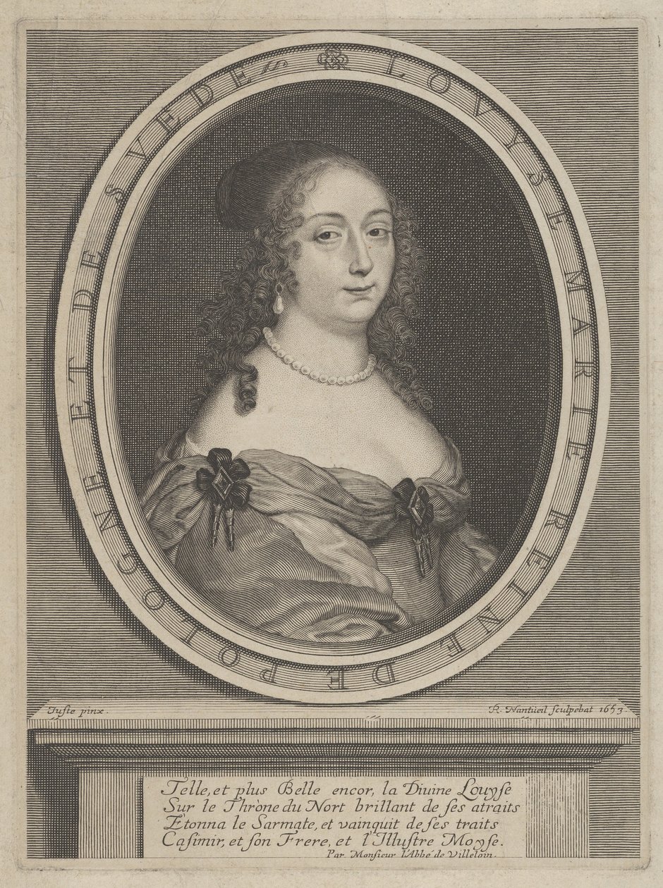 Portrett av Louise Marie, dronning av Polen og Sverige av Robert Nanteuil