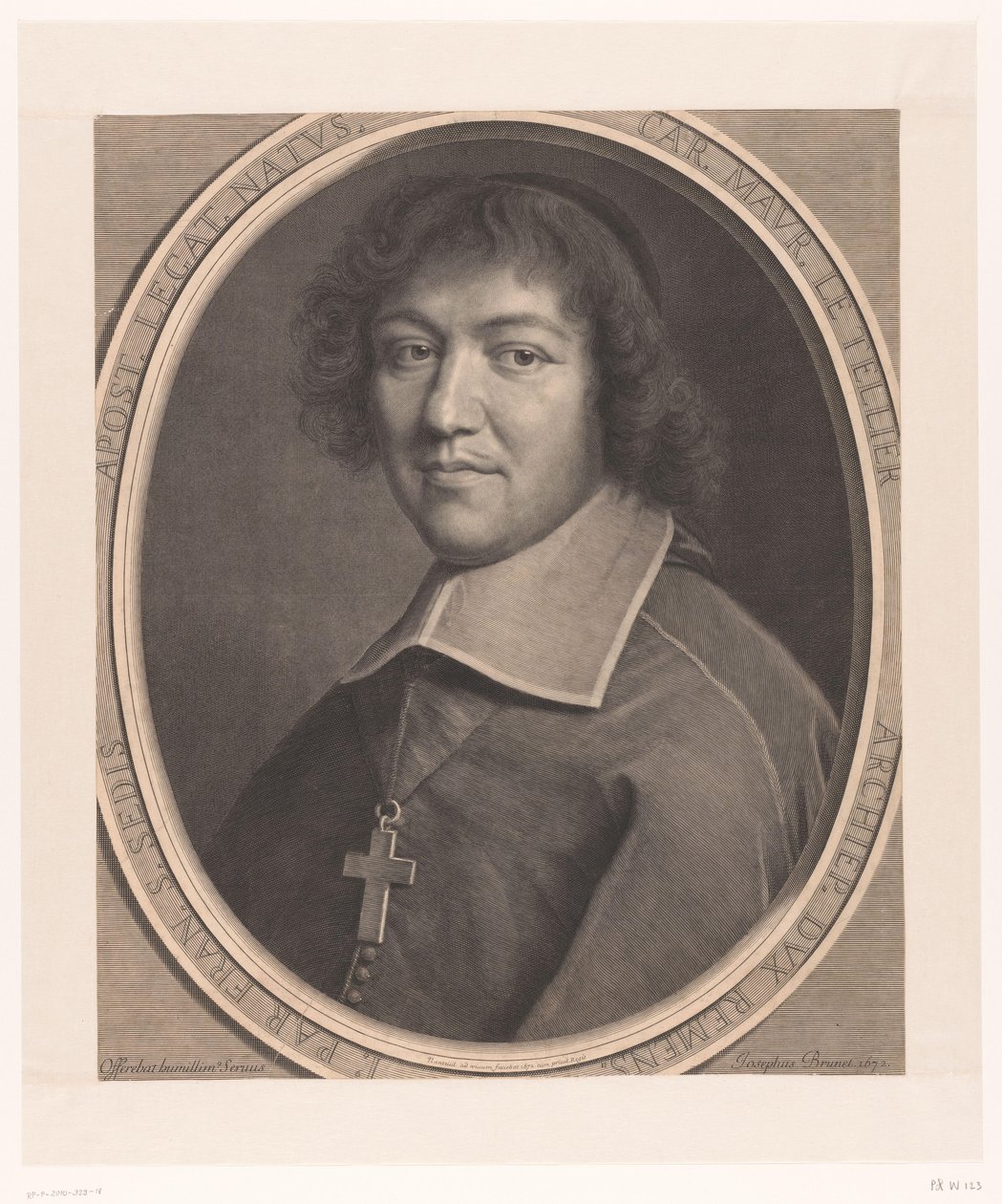 Portrett av Charles-Maurice Le Tellier Fordi. Maur. Le Tellier (...) (tittel på objekt) av Robert Nanteuil