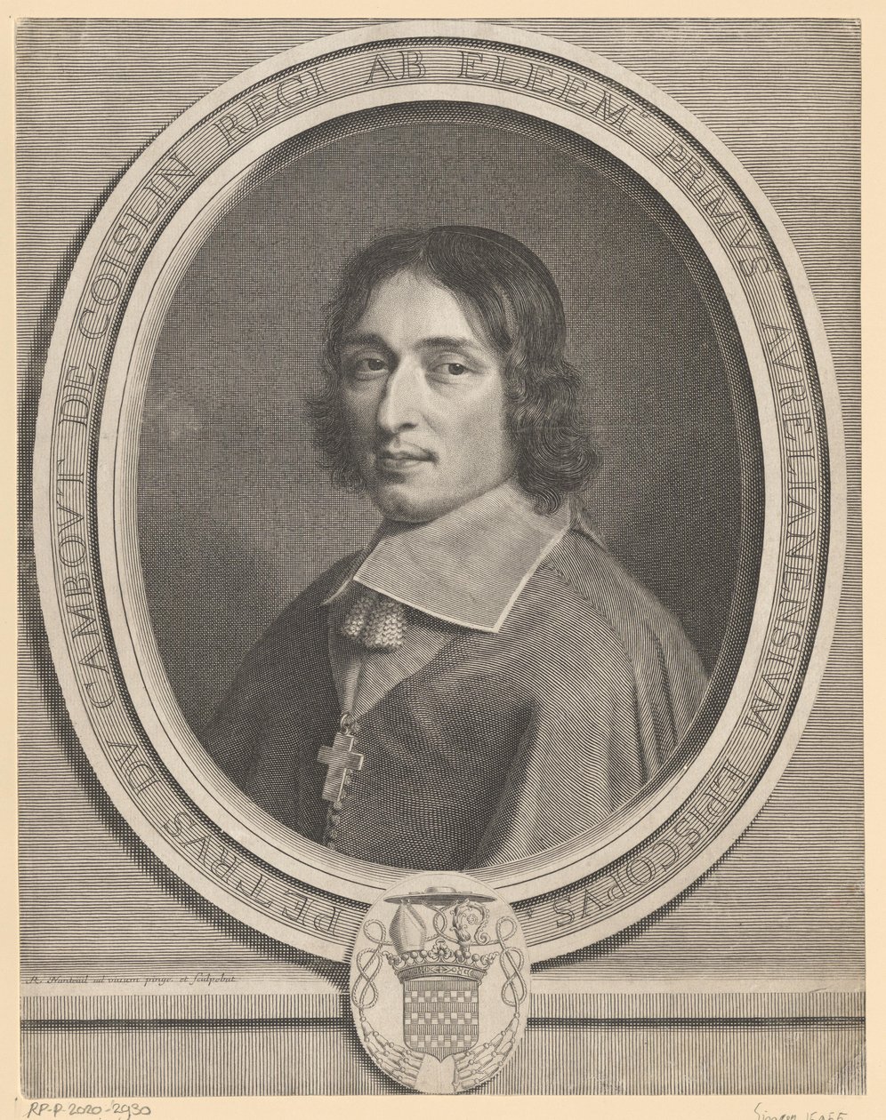 Portrett av Pierre de Cambout de Coislin av Robert Nanteuil