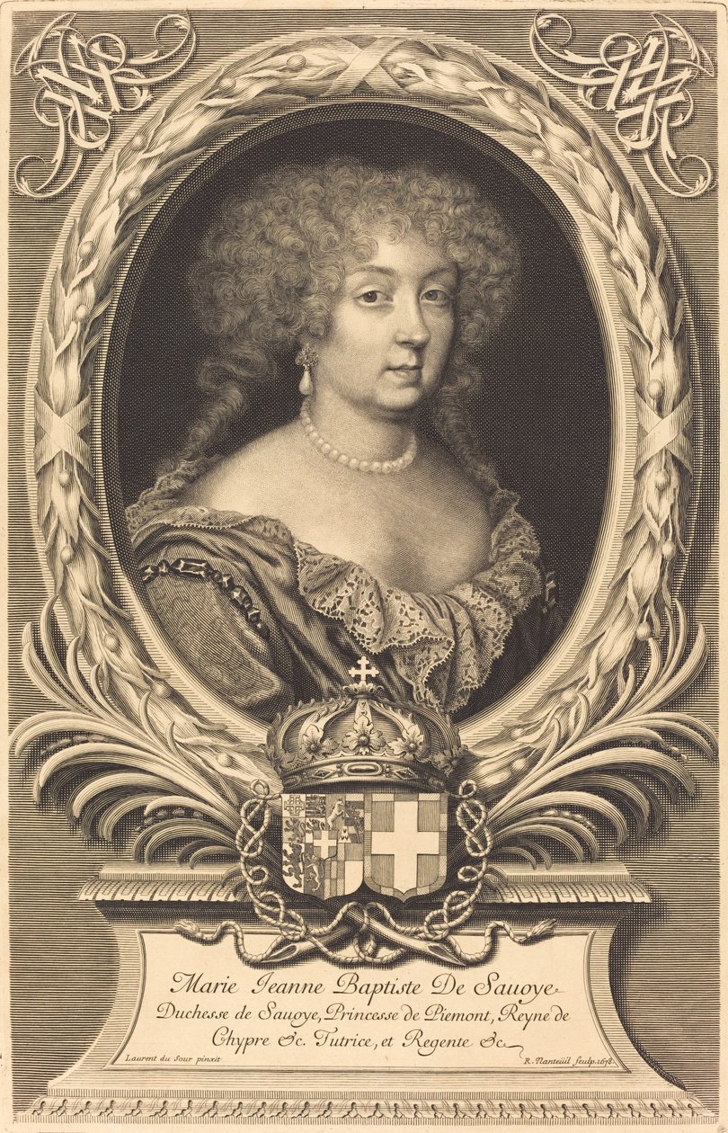 Marie-Jeanne-Baptiste, hertuginne av Savoy av Robert Nanteuil after Laurent Dufour