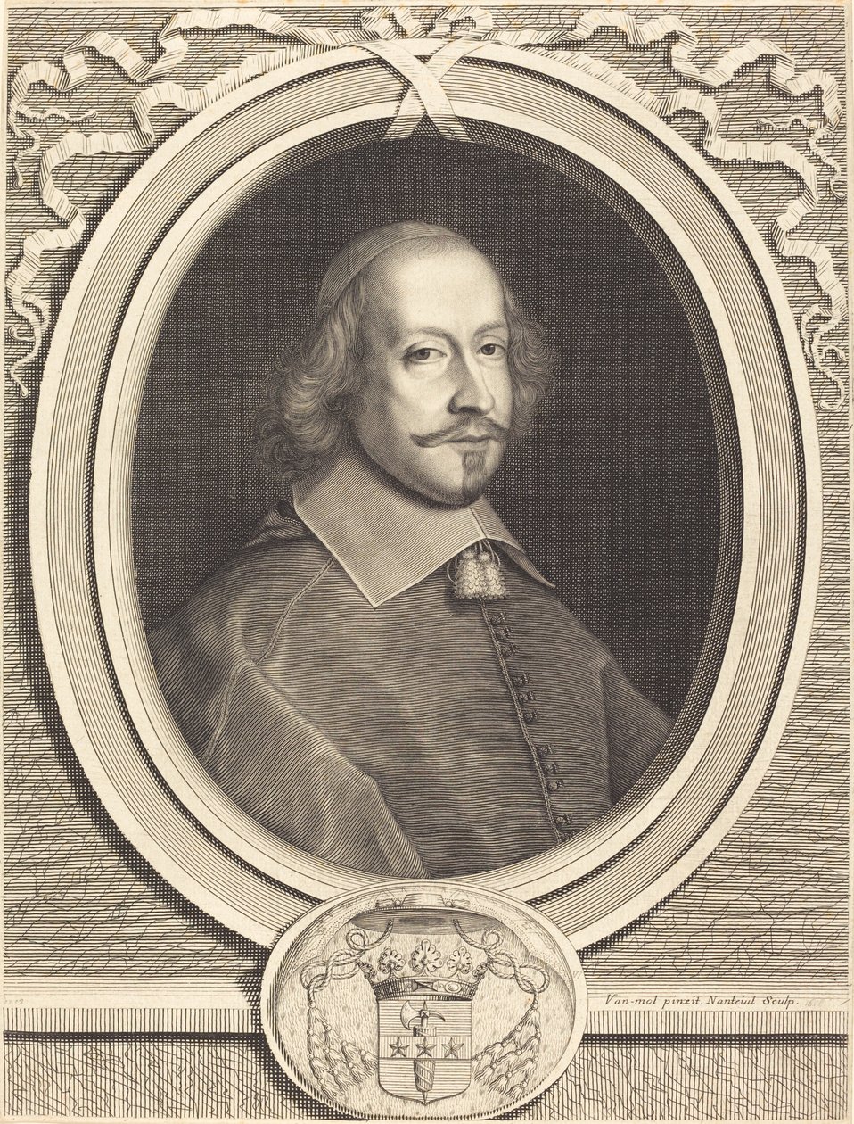 Kardinal Jules Mazarin av Robert Nanteuil after Pieter van Mol