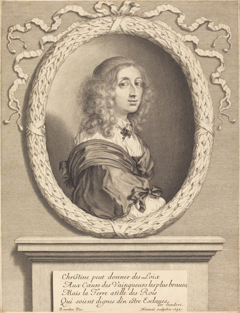 Christina, dronning av Sverige av Robert Nanteuil after Sébastien Bourdon
