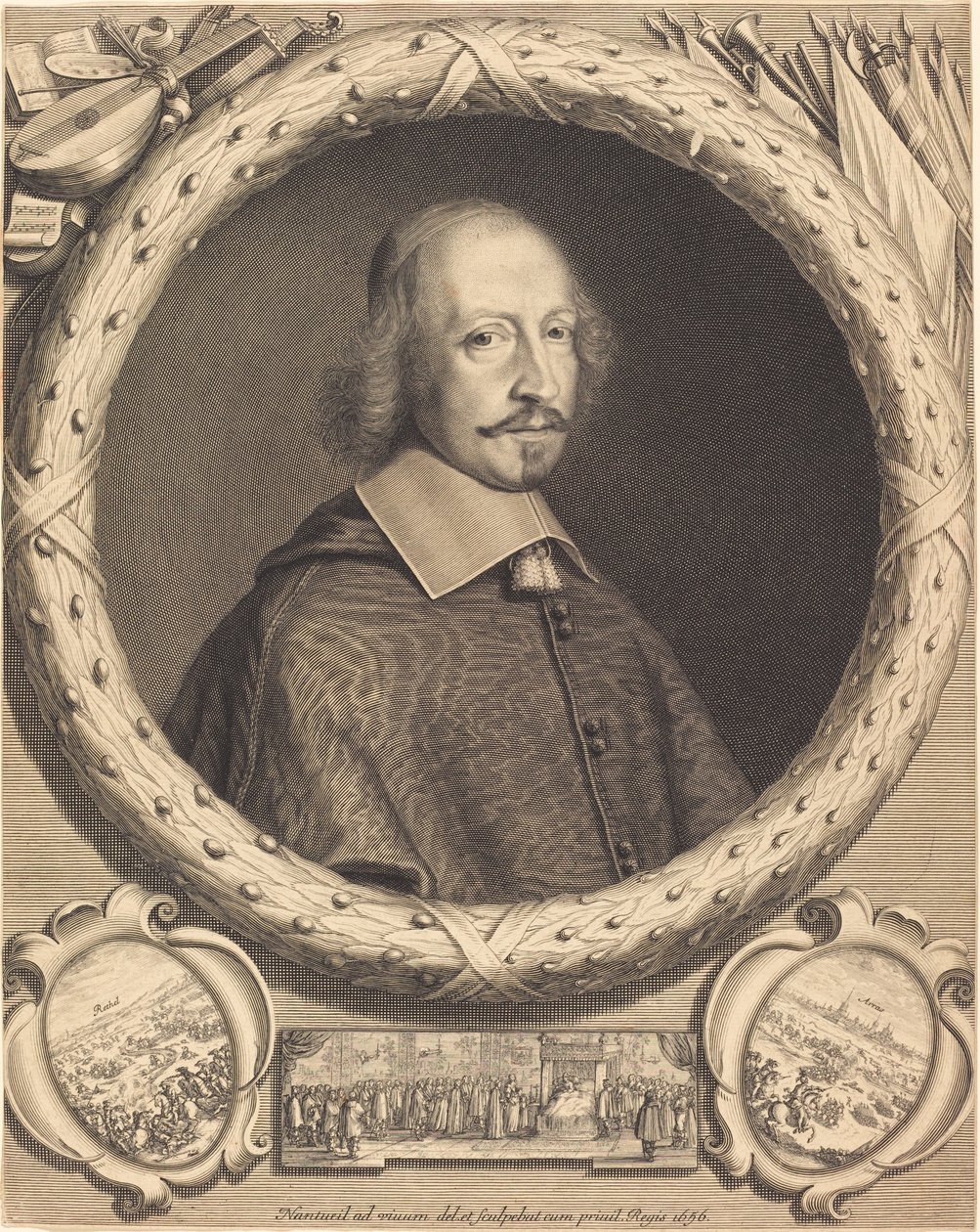 Kardinal Jules Mazarin av Robert Nanteuil and Israël Silvestre