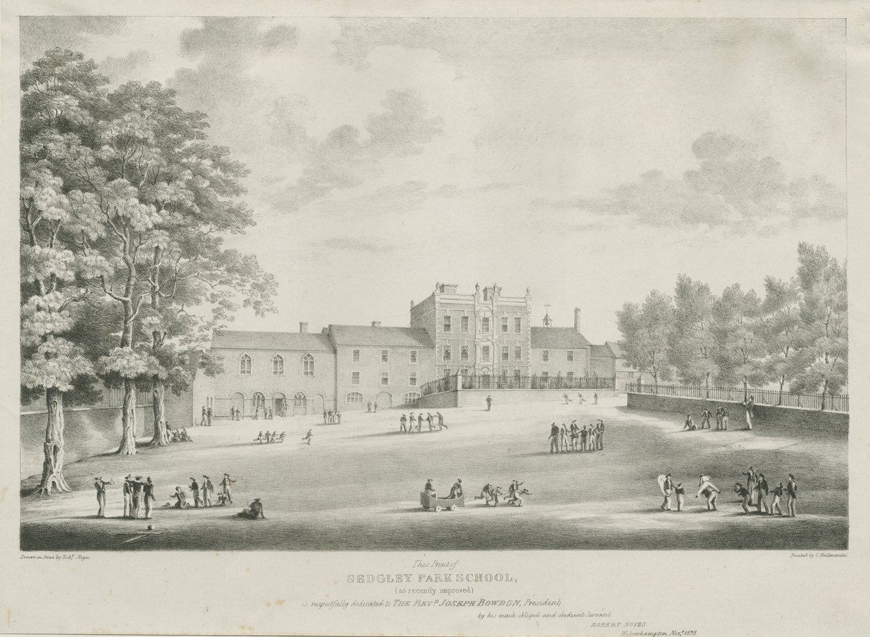 Sedgley Park School: gravering, nov 1838 (trykk) av Robert Noyes