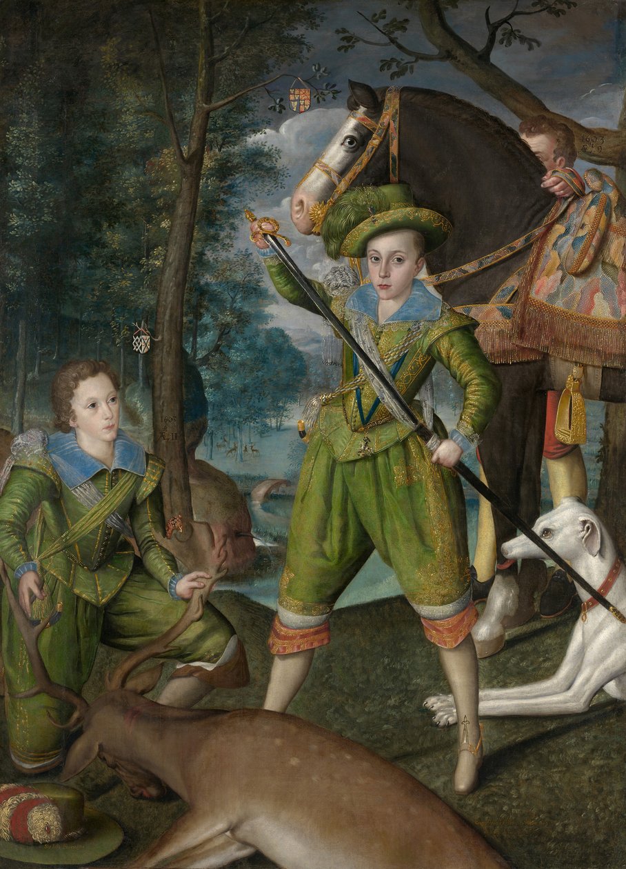 Henry Frederick 1594-1612, Prince of Wales, med Sir John Harington 1592-1614..., 1603. av Robert Peake I