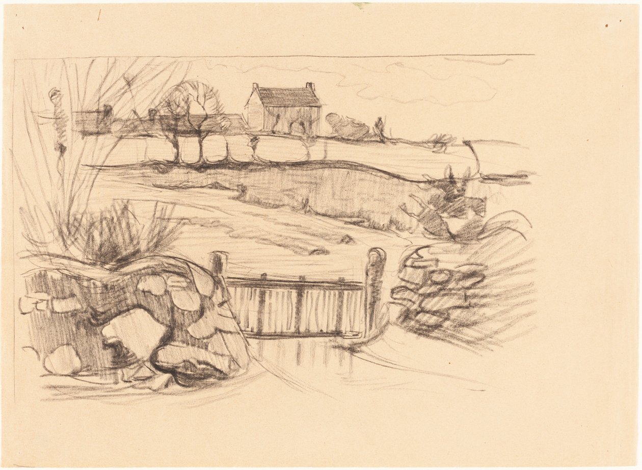 Port til våningshuset, Pont-Aven av Robert Polhill Bevan
