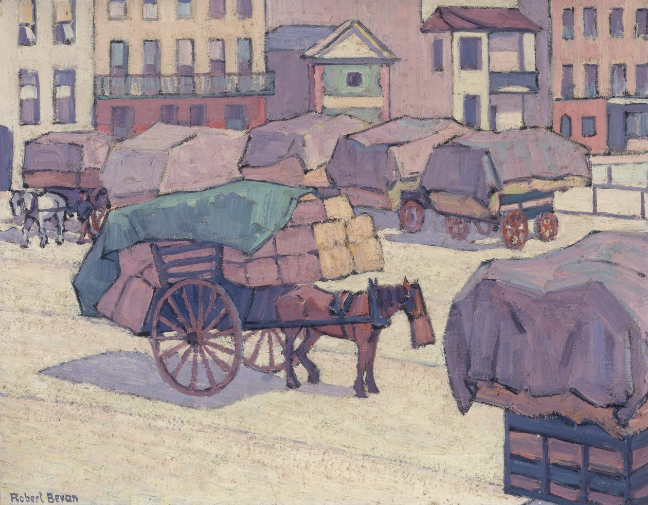 Hay Carts, Cumberland Market av Robert Polhill Bevan