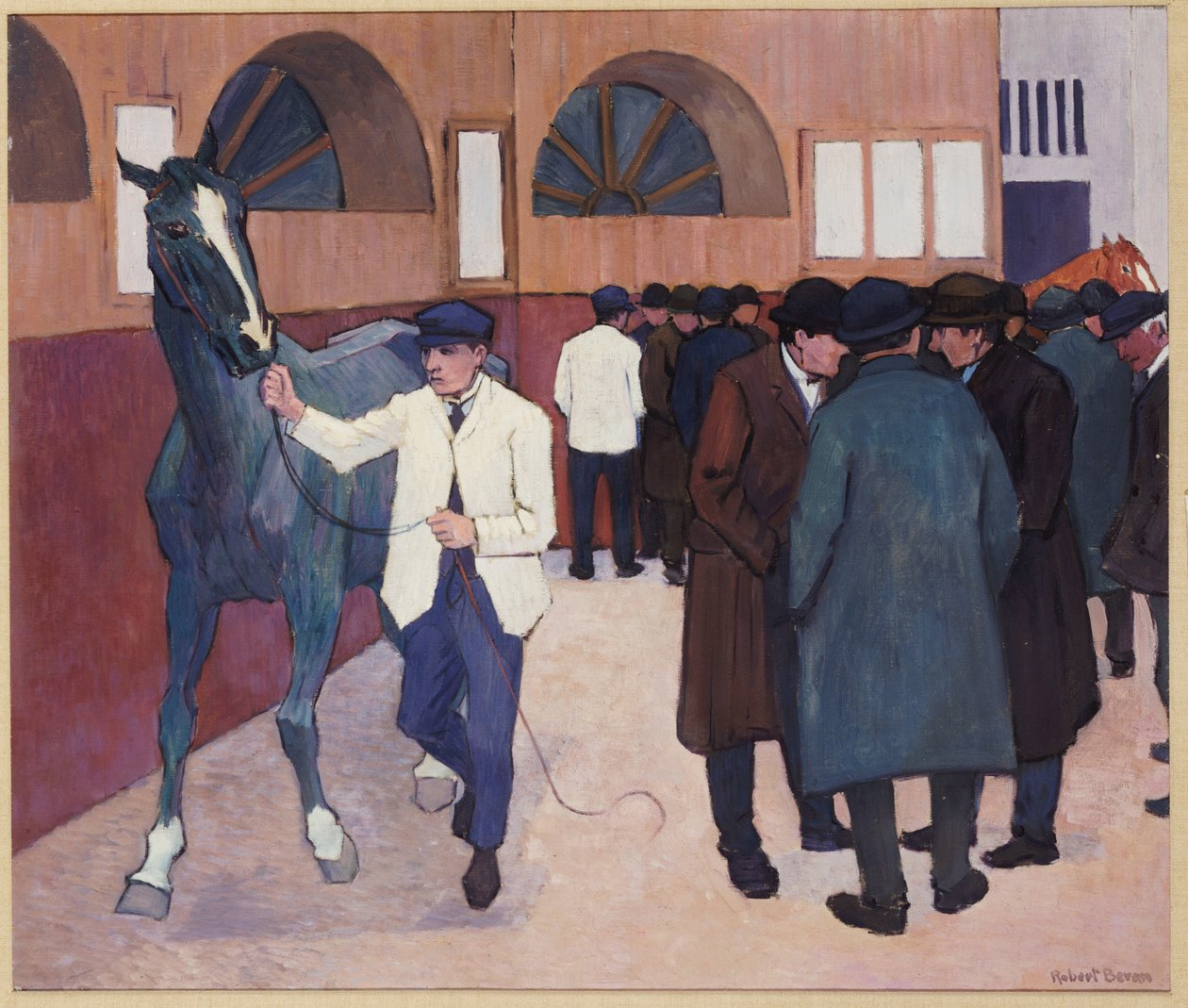Hestehandlere på Barbican, 1918 av Robert Polhill Bevan