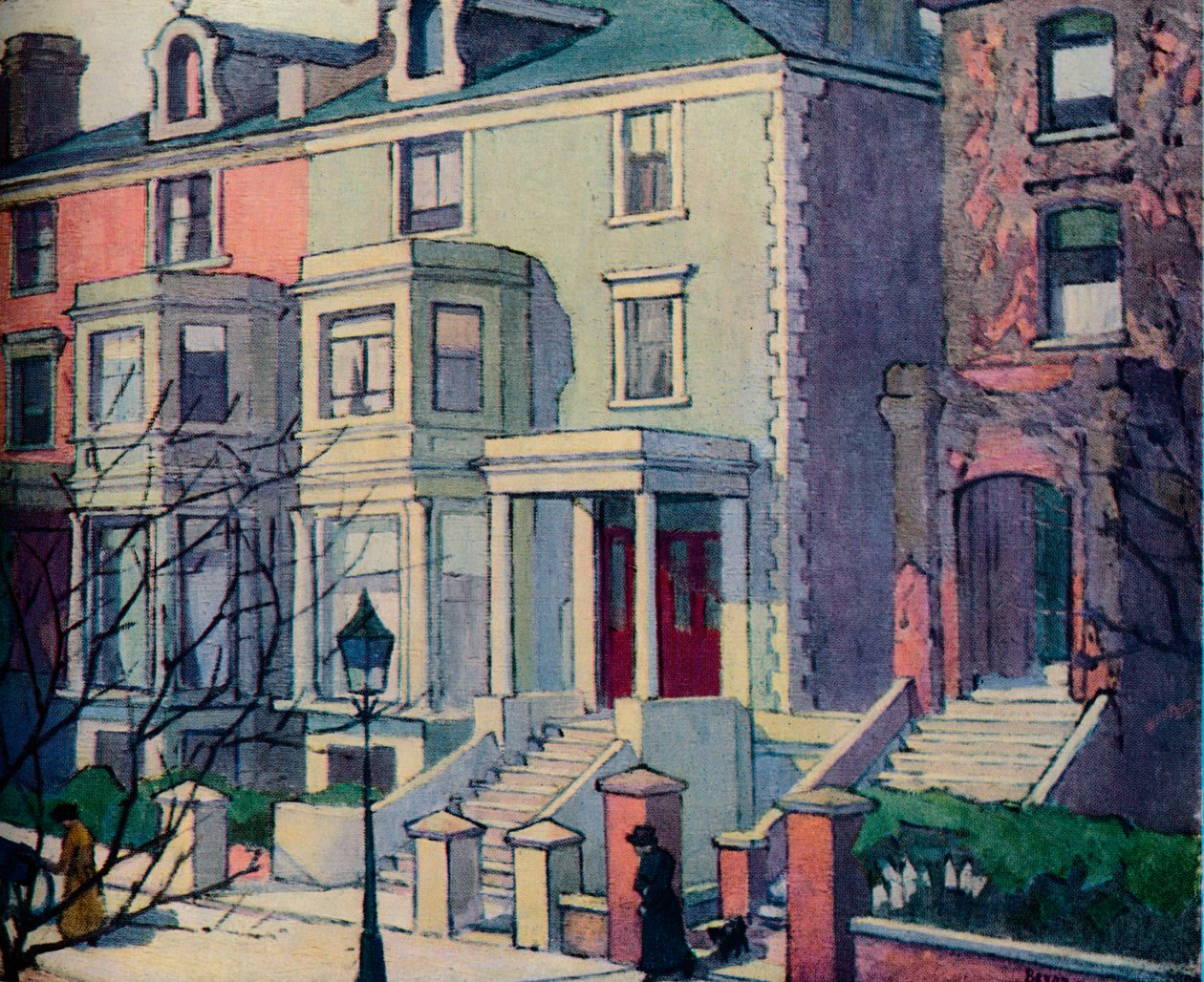 Hus i Sunlight, Hampstead, 1900-tallet av Robert Polhill Bevan