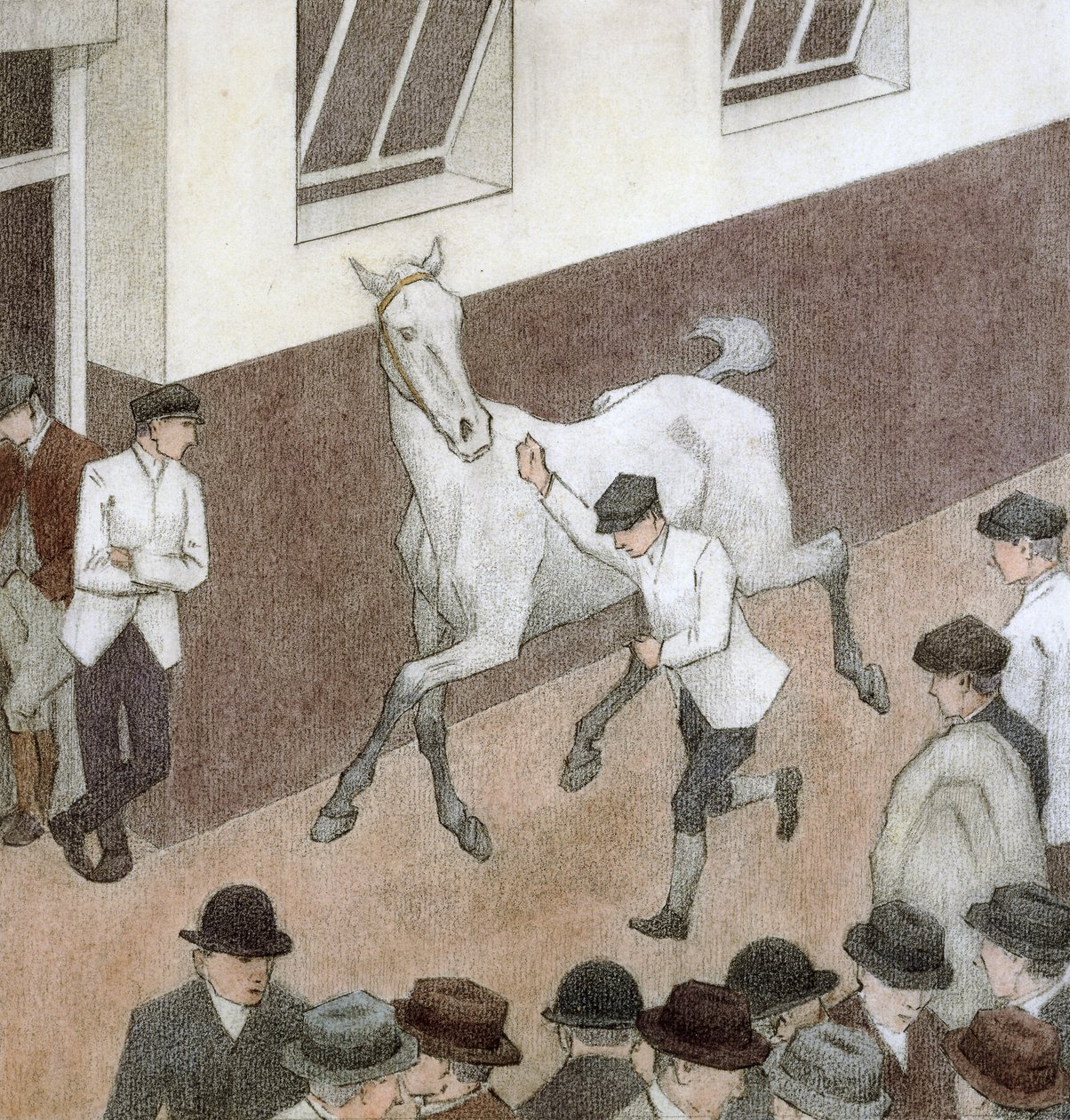 Showing the Paces, Aldridge's, ca. 1914 av Robert Polhill Bevan