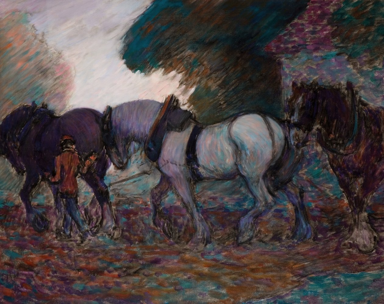 Pløyelaget, Dawn, 1906. av Robert Polhill Bevan
