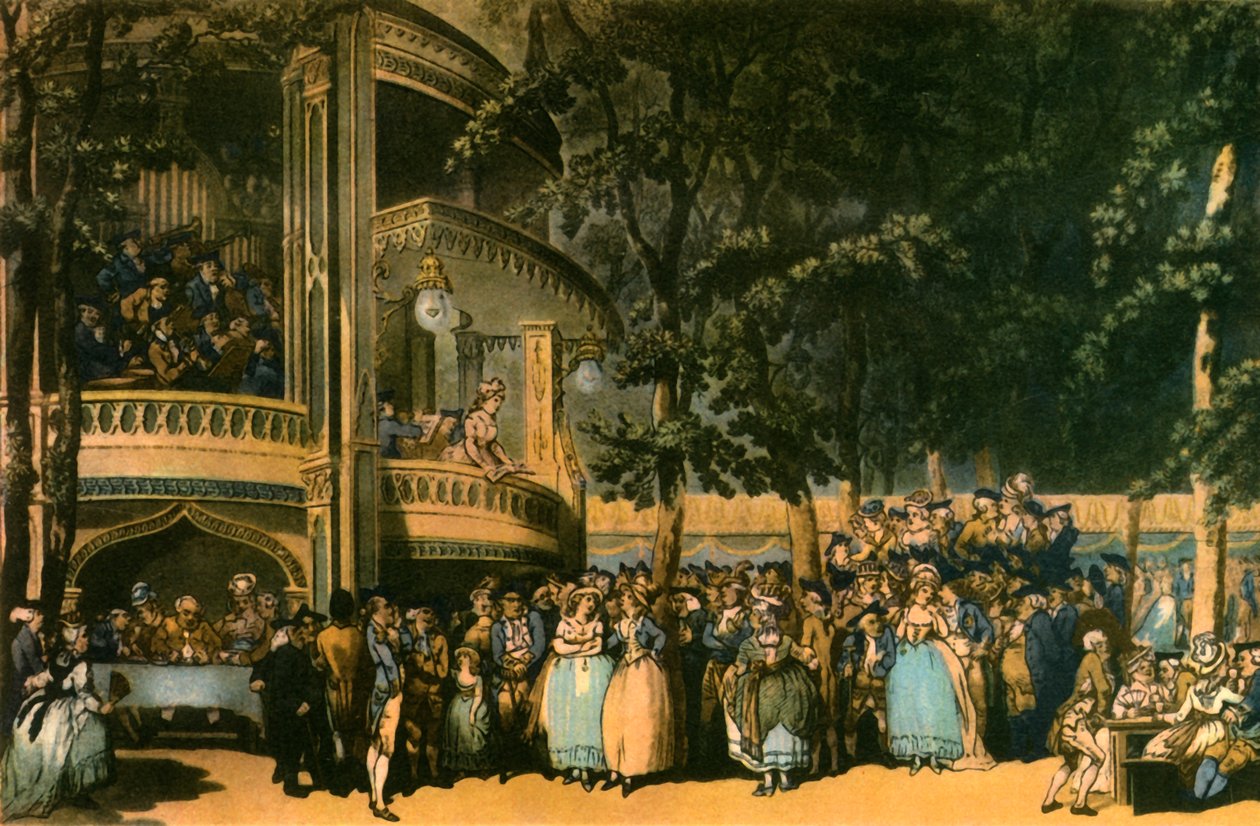 Vauxhall Gardens, Lambeth, c1785, 1942 av Robert Pollard