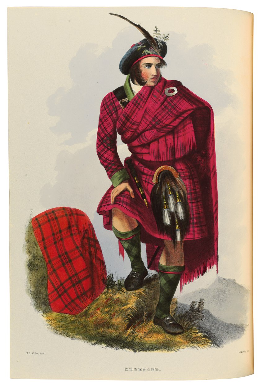 En illustrasjon fra "The Clans of the Scottish Highlands", av Robert Ronald McIan