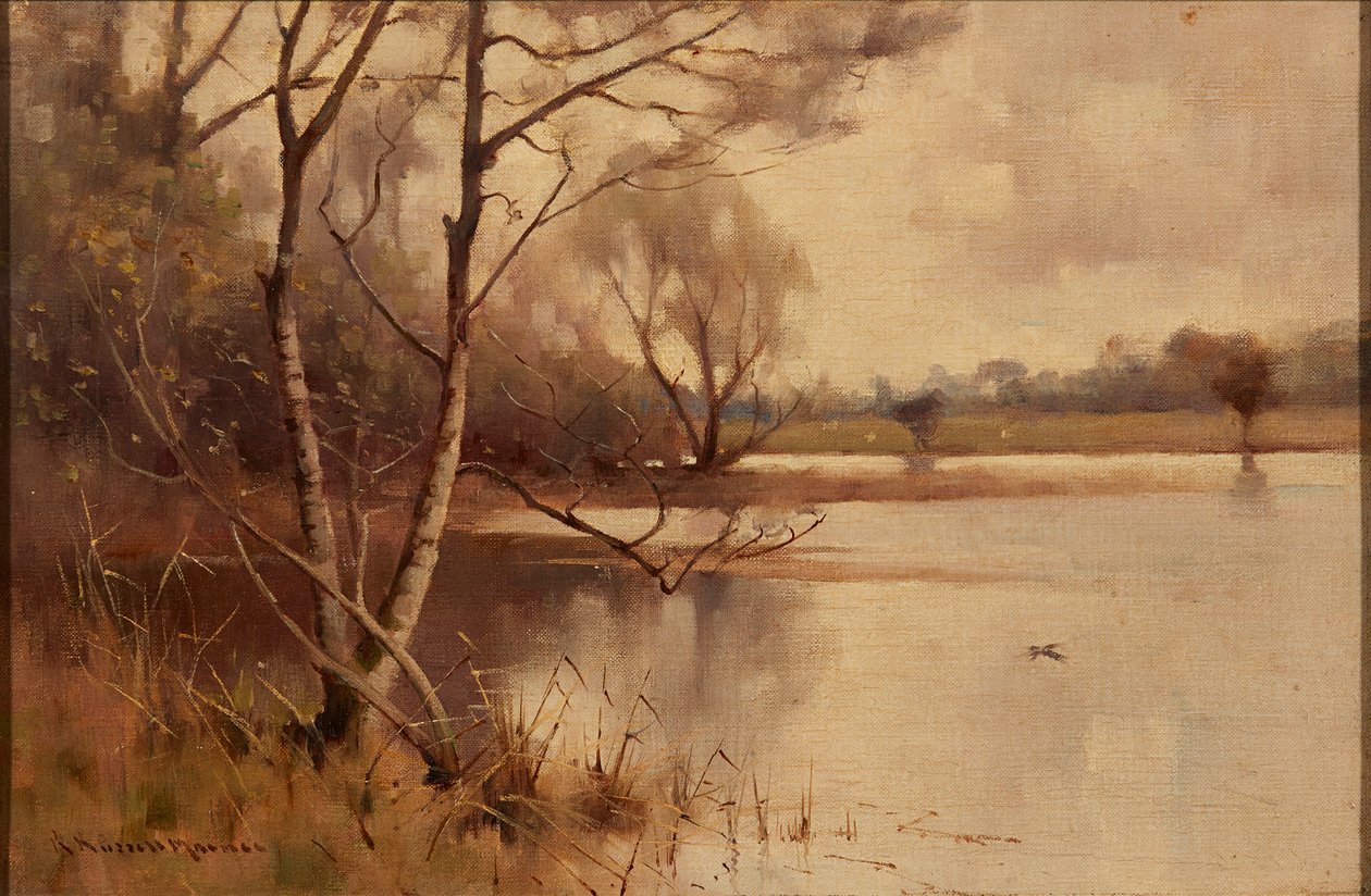 Silver Birch at the Lakeside (olje på lerret) av Robert Russell MacNee