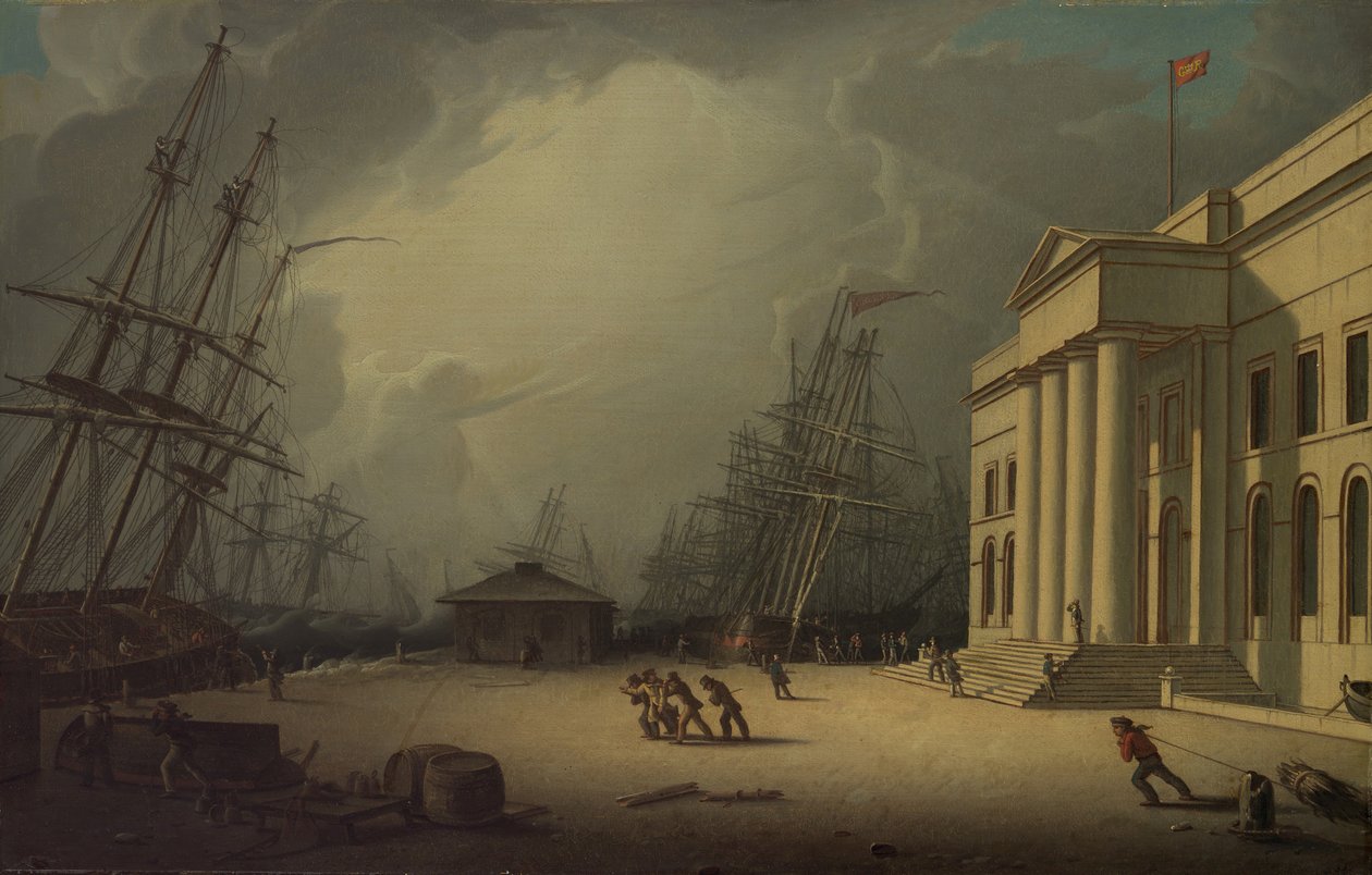 Custom House i Greenock, Skottland, 1828. av Robert Salmon