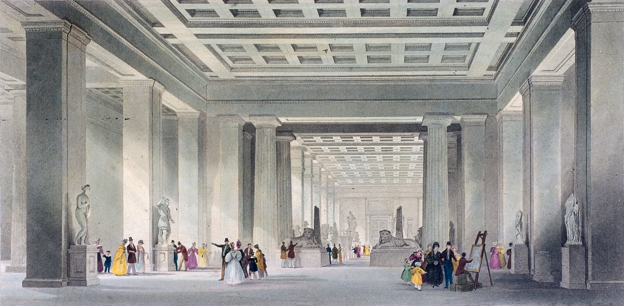 The Grand Central and Egyptian Saloons, British Museum, Holborn, London, c1836. av Robert Sands